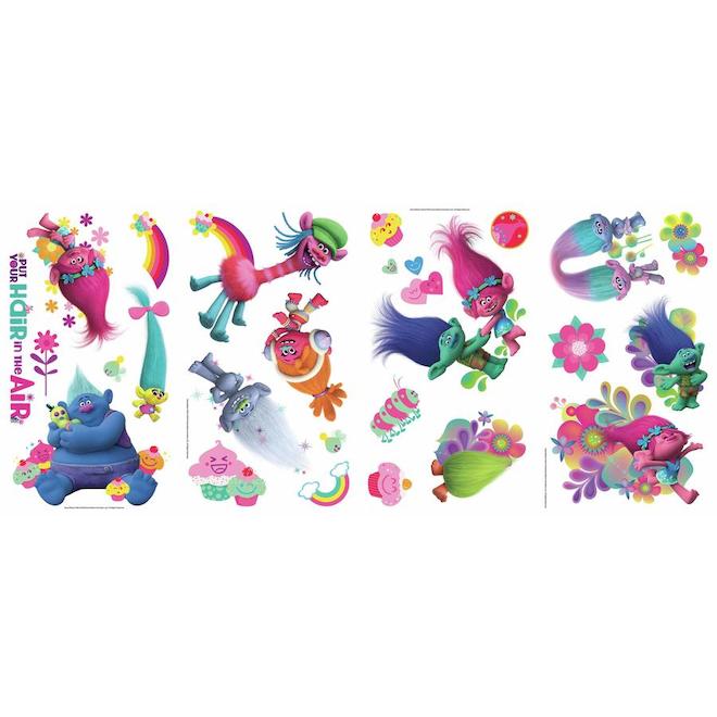 RoomMates Collection Name Kids-General Wall Stickers Trolls 24-Piece