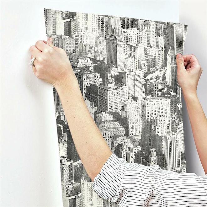 Papier peint York Wallcoverings préencollé ville de New York 28.2 pi ca