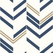 RoomMates Peel-and-Stick Wallpaper - Blue and Tan Herringbone - 28.18-sq.ft.