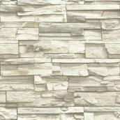 York Wallcoverings RoomMates Gray Stone Peel and Stick Wallpaper 28.18-sq ft Natural