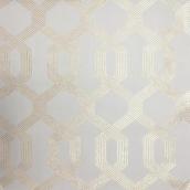 York Wallcoverings Viva Lounge Wallpaper Metallic Geometrics 56 sq.ft. Gold and Off-White