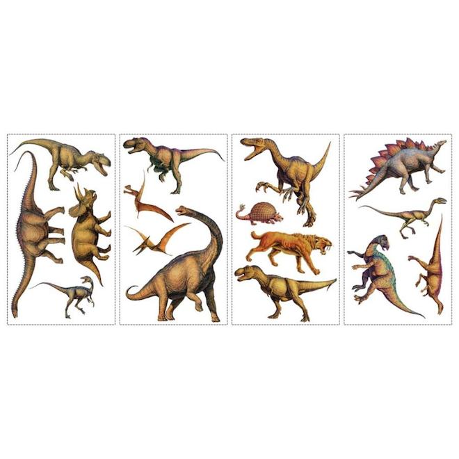 RoomMates Dinosaur Wall Decals for Kids Peel and Stick 16-Pieces