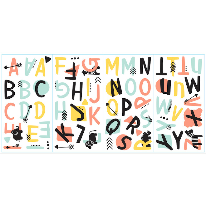 RoomMates Alphabet Wall Decals Peel & Stick 66-Piece RMK3492SCS | RONA