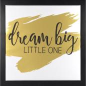 LINDEN AVE Dream Big Little One-Gold Wall Decor 12-in