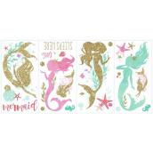 RoomMates Mermaids with Glitter Wall Decals Peel & Stick