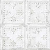 York Vintage Tin Tile Wallpaper - Vinyl - Pre-Pasted - 20.5-in W x 16.5-in L