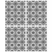 RoomMates Self-Adhesive Wall Decals - Ornate Backsplash Tile - 34.9-in x 16.9-in - Black and White - 2 Pieces