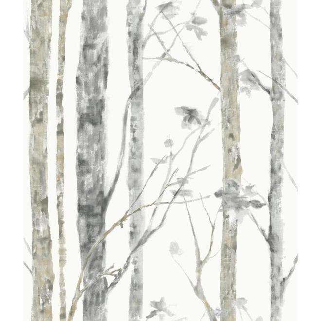 RoomMates Peel-and-Stick Wallpaper - Brown Birch Trees -28.18-sq.ft.