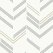 RoomMates Wallpaper 28.18-sq ft Chevron Grey Peel and Stick