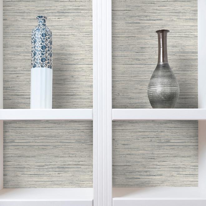 RoomMates Peel and Stick Wallpaper - Blue Grasscloth - 28.18-sq.ft.