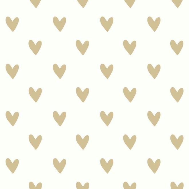 RoomMates Wallpaper 28.18-sq ft Heart Spot Gold Peel and Stick