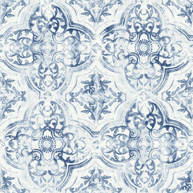 York Wallcoverings Wallpaper - Quartet - 27-in x 27-ft - Blue