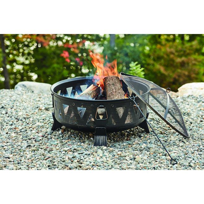 Style Selections Fire Pit - Antique Steel - Wood Burning - 21 21/32-in H x 30-in W x 30-in D