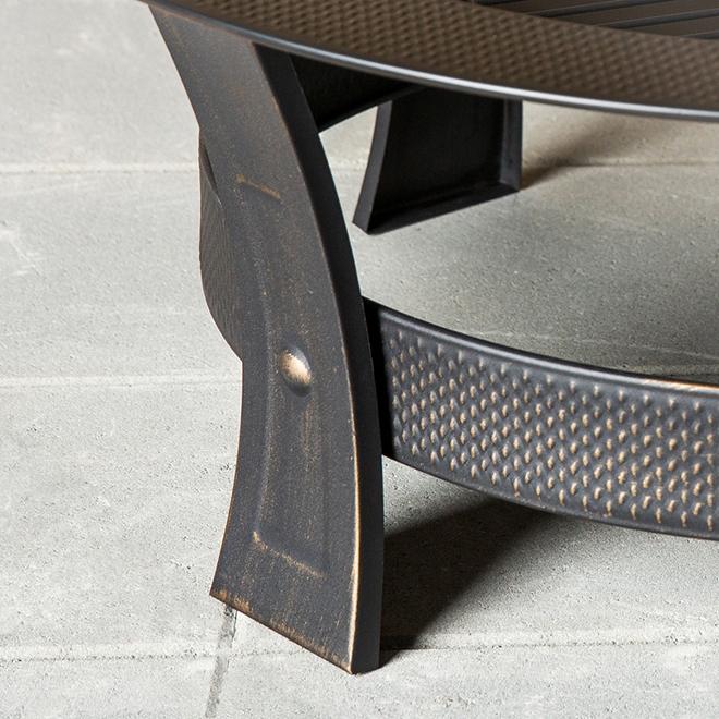 Style Selections 19 x 35-in Black Steel Round Outdoor Wood Fire Pit