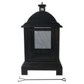 Style Selections Steel Outdoor Fireplace - 24 x 44-in - Black