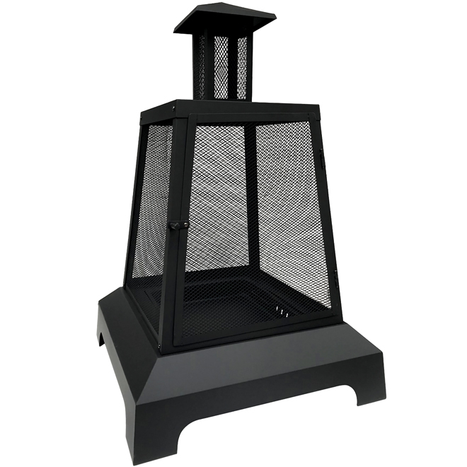 Style Selections 27.5-in Black Outdoor Square Wood Fireplace