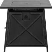 Style Selections 24 51/64-in x 28-in x 28-in 50,000-BTU Black Steel Outdoor Fire Pit