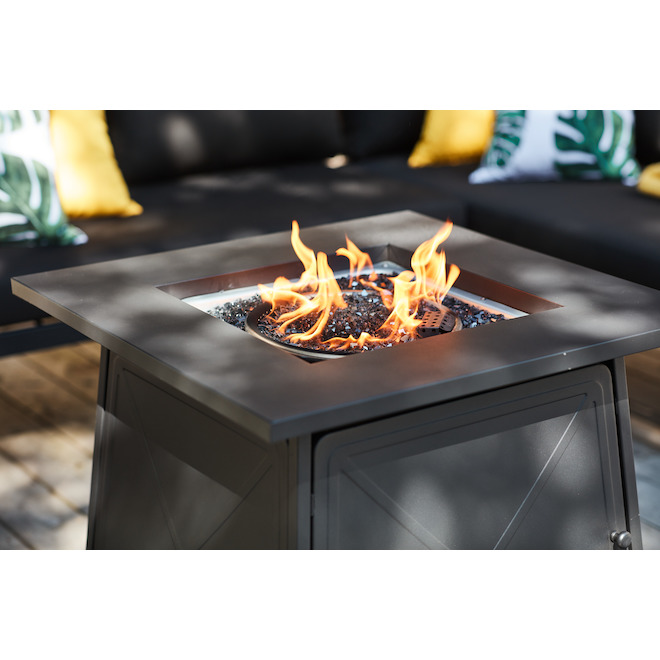 Bali Outdoor Fire Pit Black Steel, Outdoor Patio Propane Fire Pit