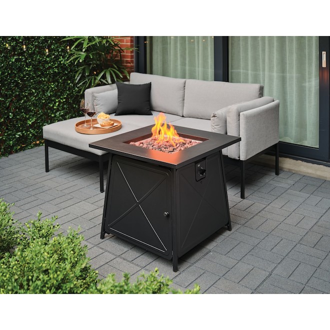 Bali Outdoor Fire Pit Black Steel, Patio Sets With Fire Pit Table Canada