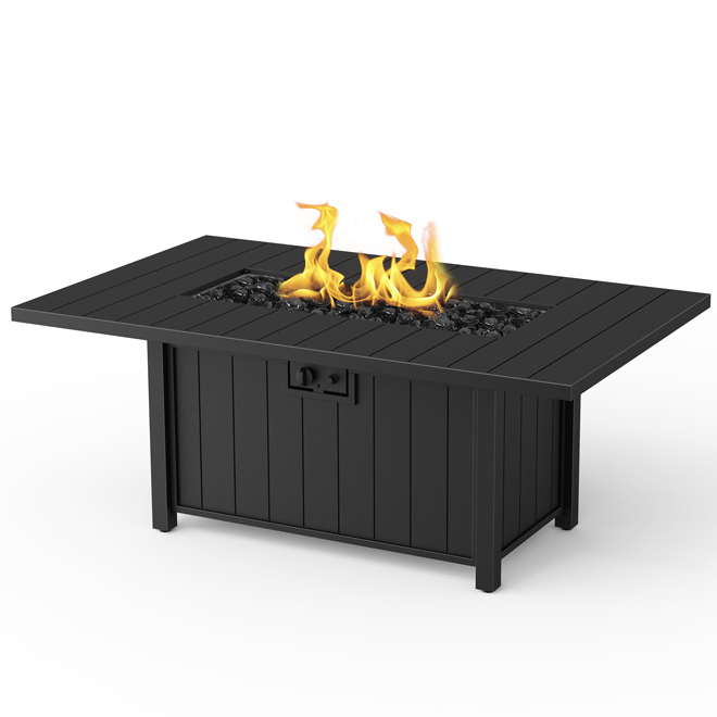Landon & Co. Norwood 64-in Fire Table in Black Aluminum