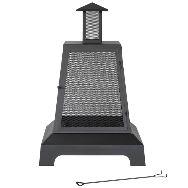 Landon & Co. Wood Fireplace in Iron 27.5 x 41.7 x 27.5-in - Black
