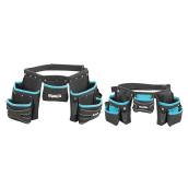 Makita Adjustable Adult and Junior Tool Belts - Nylon - Black and Teal - 3 Pouches