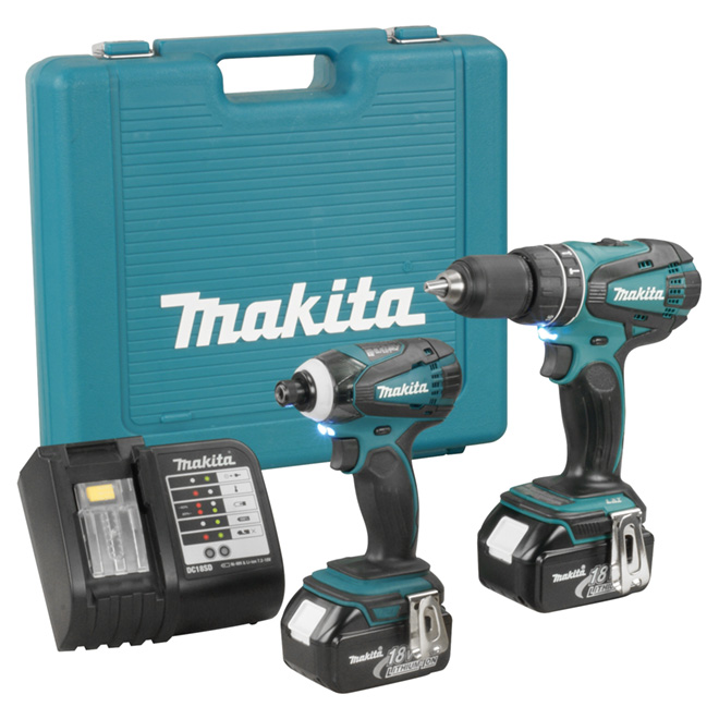 Meander Kosmisch per ongeluk MAKITA Cordless Impact Driver and Hammer Drill Set - 18V - 6 Pieces LXT211S  | RONA