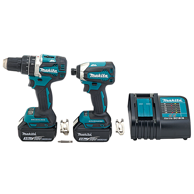 Makita 2-Piece 18 V Cordless Hammer Drill and Impact Driver Set