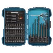 Makita 41-pc. Driver and Drill Bit Kit - Assorted Sizes - Black Phosphate Coated - Heavy-Duty ABS Case