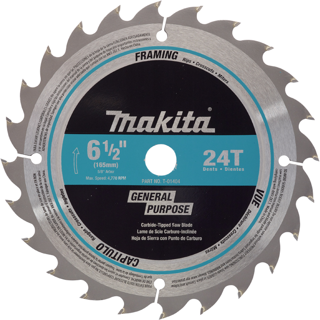 Makita Framing Circular Saw Blade - Carbide - 24-Teeth - 6 1/2-in dia