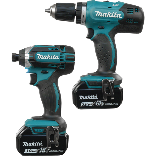 Makita LXT Teal 18 V 2-Tool Combo with Batteries and Case