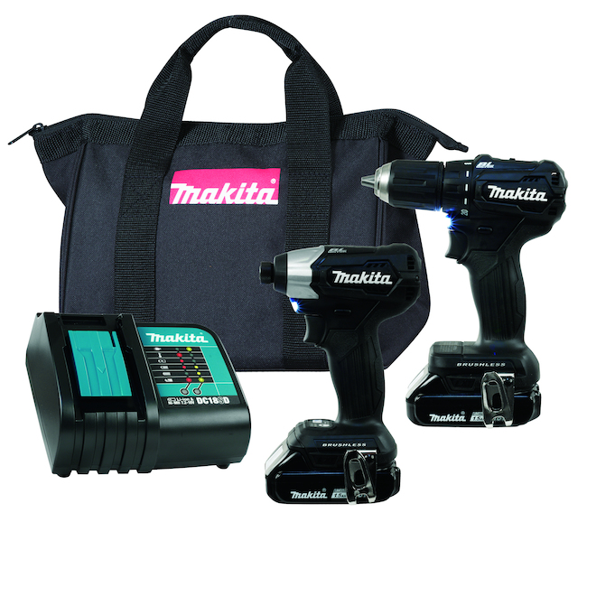 Ensemble de 2 outils Makita LXT, 1,5 volts, lithium-ion, sans balais avec  sac à outils DLX2423BX3