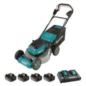 Makita Brushless Land Mower Battery-Operated 1.6 kW 18V x 2 with Collecting Bag - 21-in