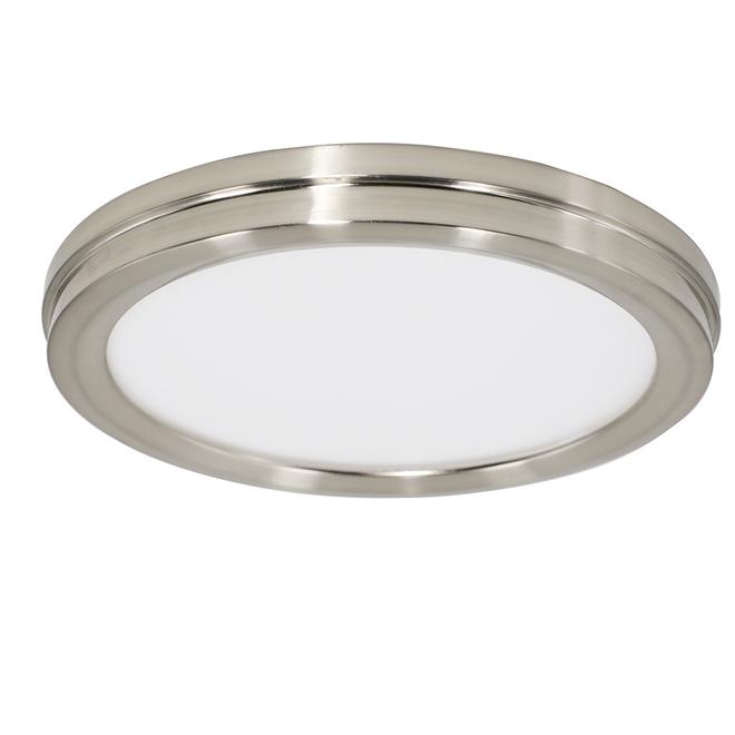 Allen + Roth Flush Mount Ceiling Light - Metal and Plastic - Brushed Nickel - 14-in x 14-in - Pack of 2
