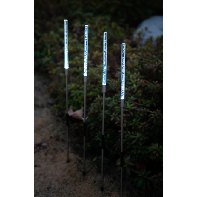 Harbor Breeze Solar Landscape Stake Lights Plastic 3.94-in White Set of 4