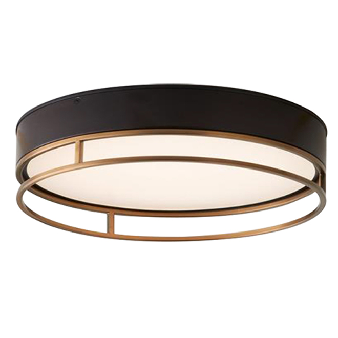 Origin 21 14-in Black/Gold Acrylic Round Flush-Mounted Integrated LED Ceiling Light