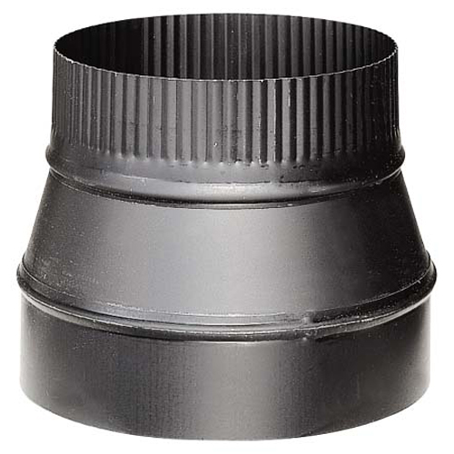 Stove Pipe Reducer - 7'' x 6'' - 24-Gauge - Black