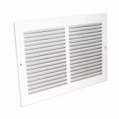 Imperial Sidewall Return Air Grille - Steel - White - 12-in W x 6-in H x 7/8-in Wall Projection