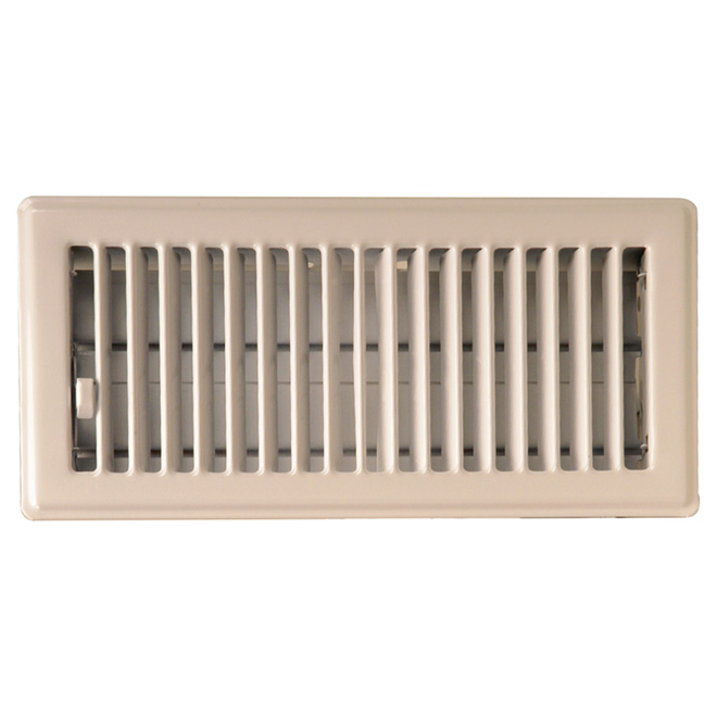 Imperial Steel Louvered Floor Register - Beige - Powder-Coated - 4-in W x 10-in L