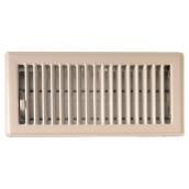 Imperial Louvered Steel Floor Register - Beige  - Rustproof Polystyrene Body - 4-in W x 12-in L