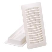 Imperial Louvered White Floor Register - Polystyrene - Rust Proof and Scratch Resistant - 3-in H x 10-in W