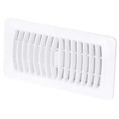 Imperial Louvered White Floor Register - Polystyrene - Rust Proof and Scratch Resistant - 4-in H x 10-in W