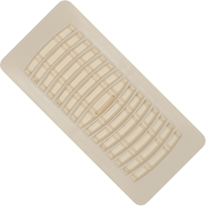 Imperial Louvered Polystyrene Floor Register - Bone White - Rust Proof Scratch Resistant - 2 1/4-in H x 12-in W