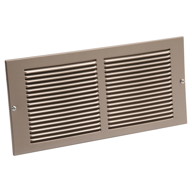Imperial Sidewall Return Air Grille - Steel - Pewter - 14-in W x 8-in H x 3/16-in Wall Projection
