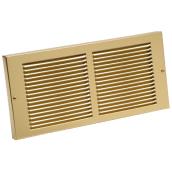 Grille d'aération murale Imperial, acier au fini de laiton poli, 30 po de large x 8 po de haut x 7/8 po d'épais