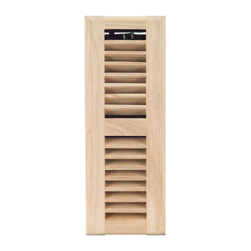 Imperial Louvered Unfinished Wood Floor Register - Natural Oak - Sanded - 3-in W x 10-in L