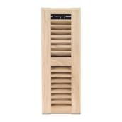 Imperial Unfinished Louvered Floor Registers - Solid Oak - Sanded - 4-in H x 10-in W