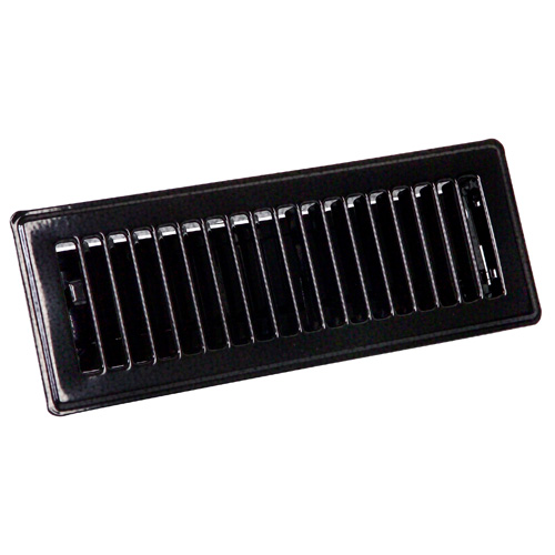 Imperial Louvered Floor Register - Steel - Matte Black - Powder-Coated - 3-in H x 10-in W