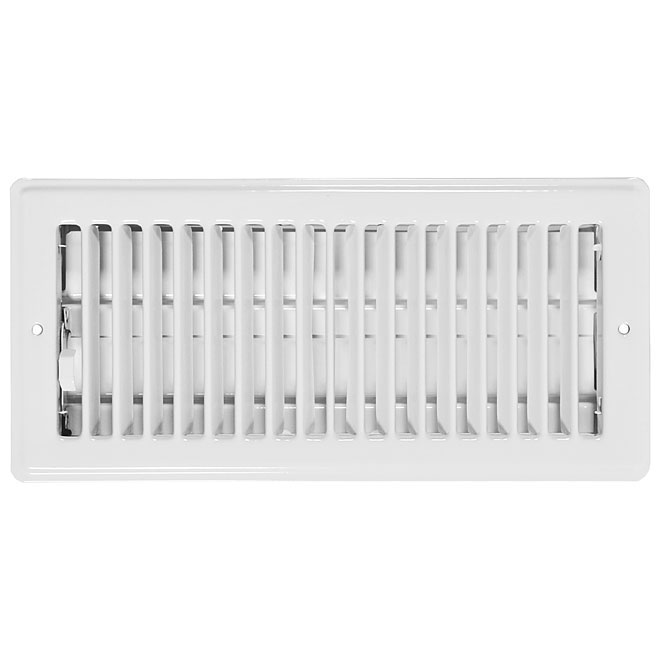 Imperial Steel Floor Register - White - Rustproof Polystyrene Body - 4-in W x 10-in L