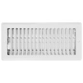 Imperial Steel Floor Register - White - Rustproof Polystyrene Body - 4-in W x 10-in L